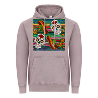 Vintage Zinc sugar skull seamless pattern Vintage Hoodie - BundleAndBundleShop