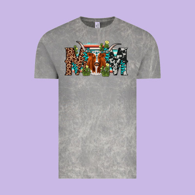 Longhorn Mom Vintage Tee Designed By Adodesignshop