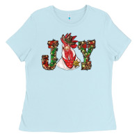 Christmas Joy With Rooster Ladies Tee | Teevron