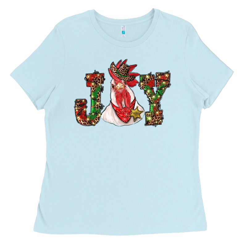 Christmas Joy With Rooster Ladies Tee by RanaPortraitStore | Teevron