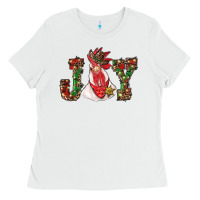 White christmas joy with rooster Ladies Tee - RanaPortraitStore