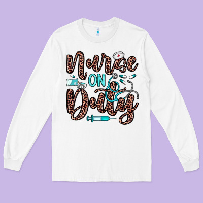 Nurse On Duty Long Sleeve Tee Designed By Jahusdesignshop