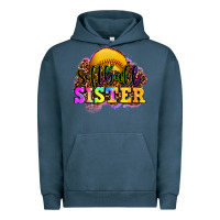 Pigment Midnight Navy softball sister Urban Hoodie - OliviaCreatesArt