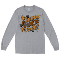 Heather Grey doggos over people Long Sleeve Tee - MaliasSmallBusiness