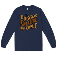Navy doggos over people Long Sleeve Tee - MaliasSmallBusiness