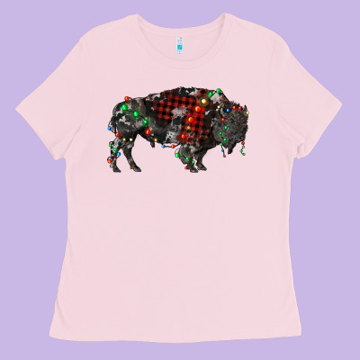 Christmas Bison Ladies Tee Designed By Ranaportraitstore