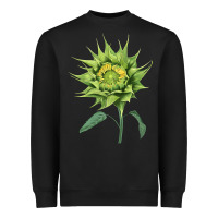 Black sun fill green green sunflower Heavyweight Sweatshirt - LillyAllenDesigns