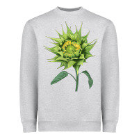 Heather Grey sun fill green green sunflower Heavyweight Sweatshirt - LillyAllenDesigns
