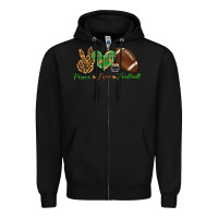 Black peace love football Zipper Hoodie - BundleAndBundleShop