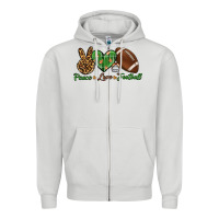 Peace Love Football Zipper Hoodie | Teevron