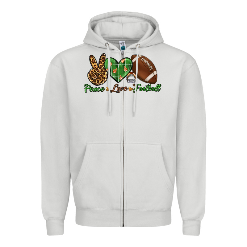 Peace Love Football Zipper Hoodie by BundleAndBundleShop | Teevron