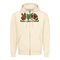 Sandshell peace love football Zipper Hoodie - BundleAndBundleShop