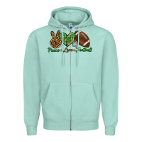 Seafoam peace love football Zipper Hoodie - BundleAndBundleShop