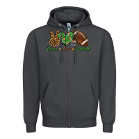 Smoke peace love football Zipper Hoodie - BundleAndBundleShop