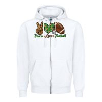 White peace love football Zipper Hoodie - BundleAndBundleShop