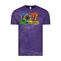 Cloud Purple sunflower love autism awareness Vintage Tee - BarkalooDesign