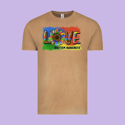 Sunflower Love Autism Awareness Vintage Tee Designed By Barkaloodesign