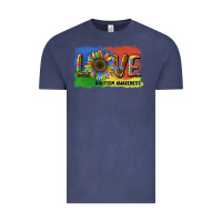 Vintage Denim sunflower love autism awareness Vintage Tee - BarkalooDesign