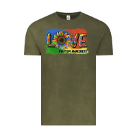 Vintage Olive sunflower love autism awareness Vintage Tee - BarkalooDesign