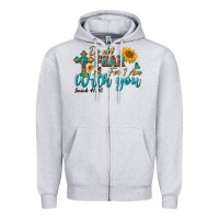 Heather Grey do not fear for i am with you Zipper Hoodie - BundleAndBundleShop