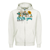 Oatmeal Heather do not fear for i am with you Zipper Hoodie - BundleAndBundleShop