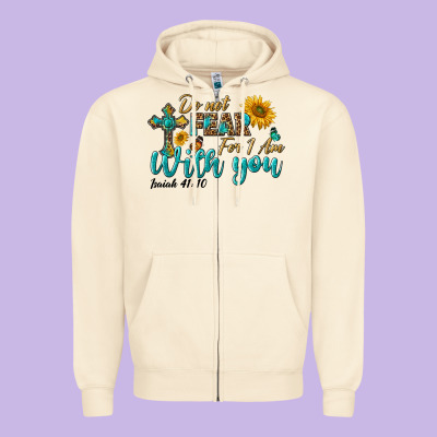 Do Not Fear For I Am With You Zipper Hoodie Designed By Bundleandbundleshop