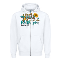 White do not fear for i am with you Zipper Hoodie - BundleAndBundleShop