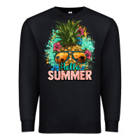 Black Hello summer pineapple Premium Sweatshirt - NancyCooperArtShop
