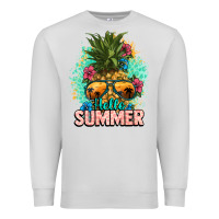 Dove Grey Hello summer pineapple Premium Sweatshirt - NancyCooperArtShop