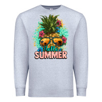 Heather Grey Hello summer pineapple Premium Sweatshirt - NancyCooperArtShop