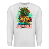 Oatmeal Heather Hello summer pineapple Premium Sweatshirt - NancyCooperArtShop