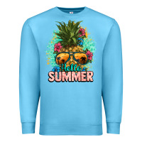 Ocean Blue Hello summer pineapple Premium Sweatshirt - NancyCooperArtShop