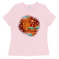 Bubblegum Pink fall patch Ladies Tee - JahusDesignShop