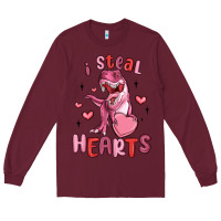 Burgundy i steal hearts Long Sleeve Tee - MaliasSmallBusiness