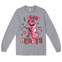 Heather Grey i steal hearts Long Sleeve Tee - MaliasSmallBusiness