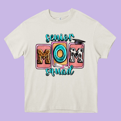 Senior Mom Squad Heavy Core Tee Designed By Zillion Design Studio
