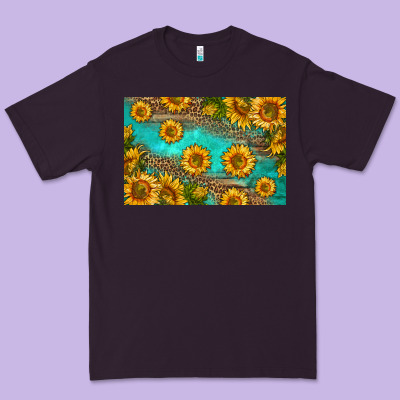 Western Sunflowers Skinny Metal Can Holder Premium Tee Designed By Hra Design Shop