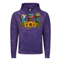 Cloud Purple coffee group and sunflowers Vintage Hoodie - Artiststas