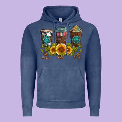 Coffee Group And Sunflowers Vintage Hoodie Designed By Artiststas
