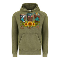 Vintage Olive coffee group and sunflowers Vintage Hoodie - Artiststas