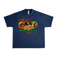 Navy with god all things are possible juneteenth Urban Heavy Tee - AdoDesignShop
