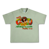 Oil Green with god all things are possible juneteenth Urban Heavy Tee - AdoDesignShop