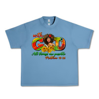Pebble Blue with god all things are possible juneteenth Urban Heavy Tee - AdoDesignShop