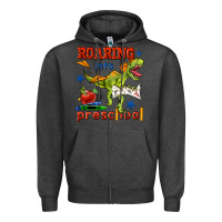 Charcoal Heather roaring into preschool Zipper Hoodie - BundleAndBundleShop