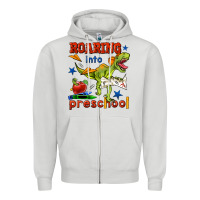 Dove Grey roaring into preschool Zipper Hoodie - BundleAndBundleShop
