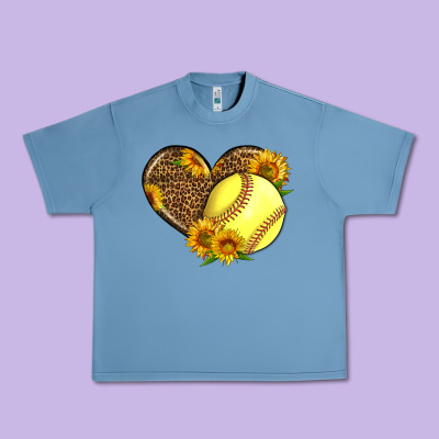 Softball Heart With Sunflowers Urban Heavy Tee Designed By Lillyallendesigns