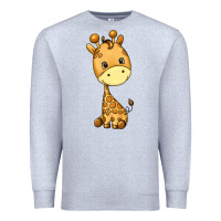 Heather Grey giraffe Premium Sweatshirt - texasbilliewilder