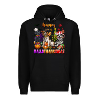 Black happy hallothanksmas dogs Premium Hoodie - texasbilliewilder