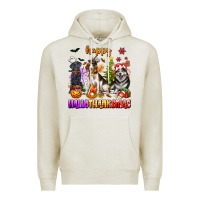 Oatmeal Heather happy hallothanksmas dogs Premium Hoodie - texasbilliewilder
