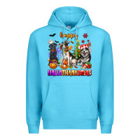 Ocean Blue happy hallothanksmas dogs Premium Hoodie - texasbilliewilder